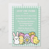 Invitation Easter Brunch & Egg Hunt Green Gingham (Devant)