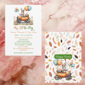 Invitation Easter Brunch & Egg Hunt | Spring Bunny Carrot Car