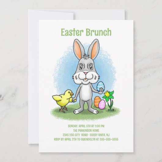 Invitation Easter brunch with the Easter bunny (Devant)
