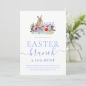 Invitation Easter Bunny and Wildflowers Egg Hunt and Brunch (Debout devant)