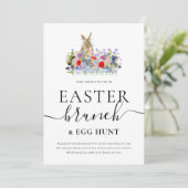 Invitation Easter Bunny and Wildflowers Egg Hunt and Brunch (Debout devant)