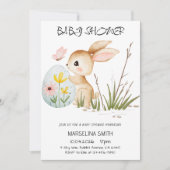 Invitation Easter Bunny Baby Shower - Cute Pastel Bunny (Devant)