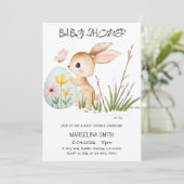 Invitation Easter Bunny Baby Shower - Cute Pastel Bunny (Debout devant)