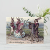 Invitation Easter Bunny Couple Camera Eglise (Debout devant)