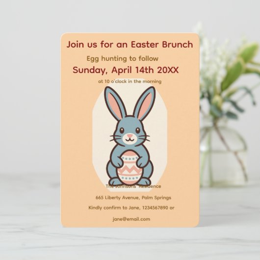 Invitation Easter Bunny Image Frame (Debout devant)
