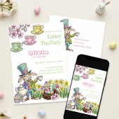 Invitation Easter Bunny Tea Party Any Age Kids Birthday 