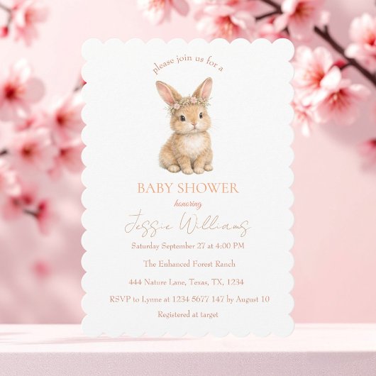 Invitation Easter Cute Bunny Rabbit Watercolor Baby Shower