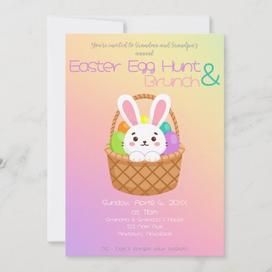 Invitation Easter Egg Hunt and Brunch (Devant)