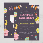 Invitation Easter Egg Hunt Invitation, Easter Bunny Invit (Devant / Derrière)