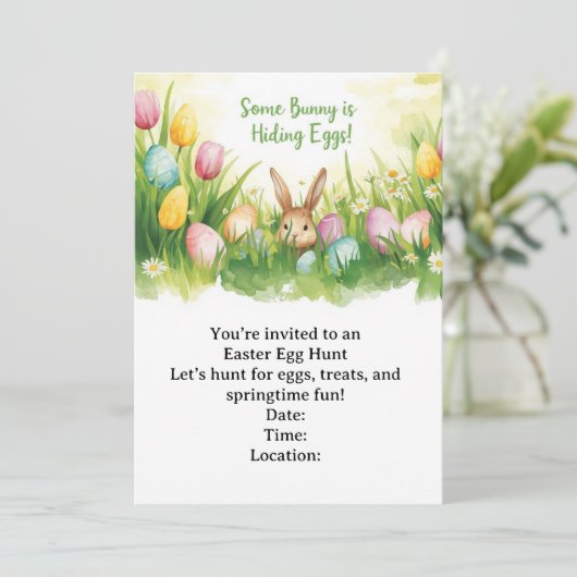 Invitation Easter egg hunting (Debout devant)