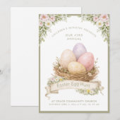 Invitation Easter Egg Nest | Easter Egg Hunt (Devant / Derrière)