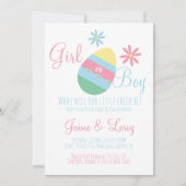 Invitation Easter Eggs Gender Reveal Spring (Devant)