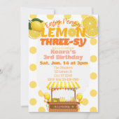 Invitation Easy Peasy Lemon Three-sy, Lemon 3rd Birthday (Devant)