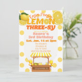 Invitation Easy Peasy Lemon Three-sy, Lemon 3rd Birthday (Debout devant)