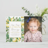 Invitation Easy Peasy Lemon Trois-zy Photo 3e anniversaire (Debout devant)