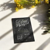 Invitation EAT Boire et être marié Chalkboard Mariage frontal