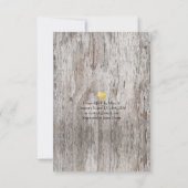 Invitation EAT Boire et être marié Mariage Bois Burlap Dentel (Dos)