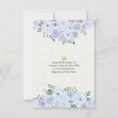 Invitation EAT Dragon Be Marié Mariage Floral Argent Script (Dos)