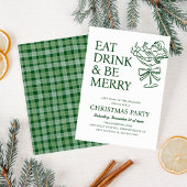 Invitation Eat Drink and Be Merry Fun Santa Christmas Party