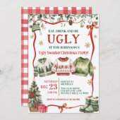 Invitation Eat Drink and Be Ugly Sweater Christmas Party (Devant / Derrière)