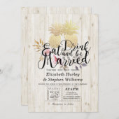 Invitation EAT Drink Be Marié Mariage Gold Pineapple Couple (Devant / Derrière)