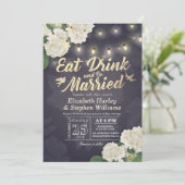 Invitation EAT Drink & Be Married Flower String Mariage (Debout devant)
