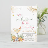 Invitation Eat Drink & Be Merry Holiday Cocktail (Debout devant)