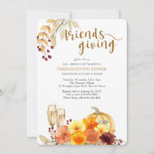 Invitation Eat Drink be Thankful Autumn Flowers Friendsgiving (Devant)