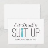 Invitation Eat Drink & Suit Up | Garçons d'honneur (Devant / Derrière)