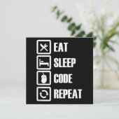 Invitation Eat Sleep Code Répétition Coding Programmer Ingéni (Debout devant)