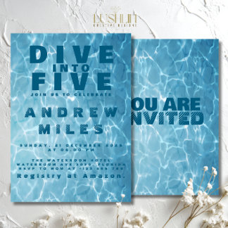 Invitation Eau Anniversaire Piscine d'été Célébrer