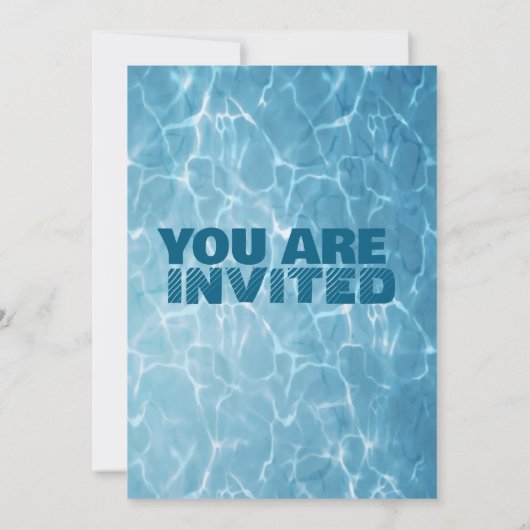 Invitation Eau Anniversaire Piscine d'été Célébrer (Dos)