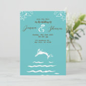 Invitation Eau aquarelle dégradé bleu sarcelle Mandala Nous s (Debout devant)