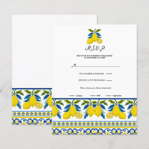Invitation Eau aquarelle méditerranéenne jaune bleu citron RS