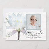Invitation Eau Blanche Lily Aquarelle Célébration de la vie (Devant)