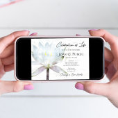 Invitation Eau Blanche Lily Aquarelle Célébration de la vie