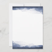 Invitation Eau bleu marine aquarelle mariage moderne chic (Dos)