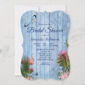 Invitation Eau bleue Galets & Flamants roses roses Fête des m (Devant)