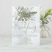 Invitation Eau couleur bleu chic Dusty vert eucalyptus (Debout devant)