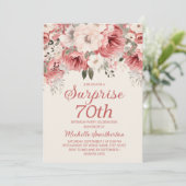 Invitation Eau couleur Rose rousse duveteuse Surprise florale (Debout devant)