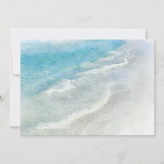 Invitation Eau couleur sable blanc - Aqua Turquoise Turquoise (Devant)