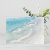 Invitation Eau couleur sable blanc - Aqua Turquoise Turquoise (Debout devant)