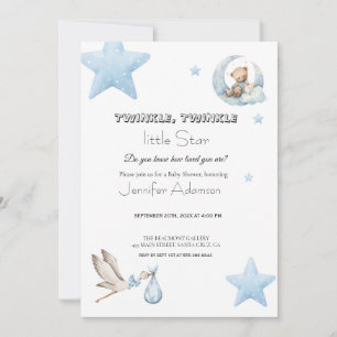 Invitation Eau couleur twinkle twinkle little star garçon béb