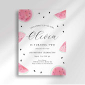 Invitation Eau de l'été Aquarelle Pastèque Fruit Anniversaire