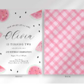 Invitation Eau de l'été Aquarelle Pastèque Fruit Anniversaire