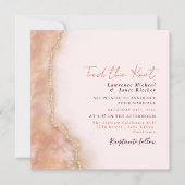 Invitation Eau de marbre moderne orange personnalisée (Devant)