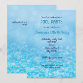 Invitation Eau de Piscine Nage Natation Été Plage Fête (Devant / Derrière)