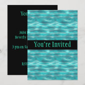 Invitation Eau de plage bleu cyrstal (Devant / Derrière)