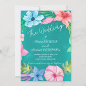Invitation Eau de plage bleu tropical mariage de couronnes (Devant)