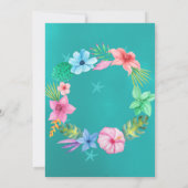 Invitation Eau de plage bleu tropical mariage de couronnes (Dos)